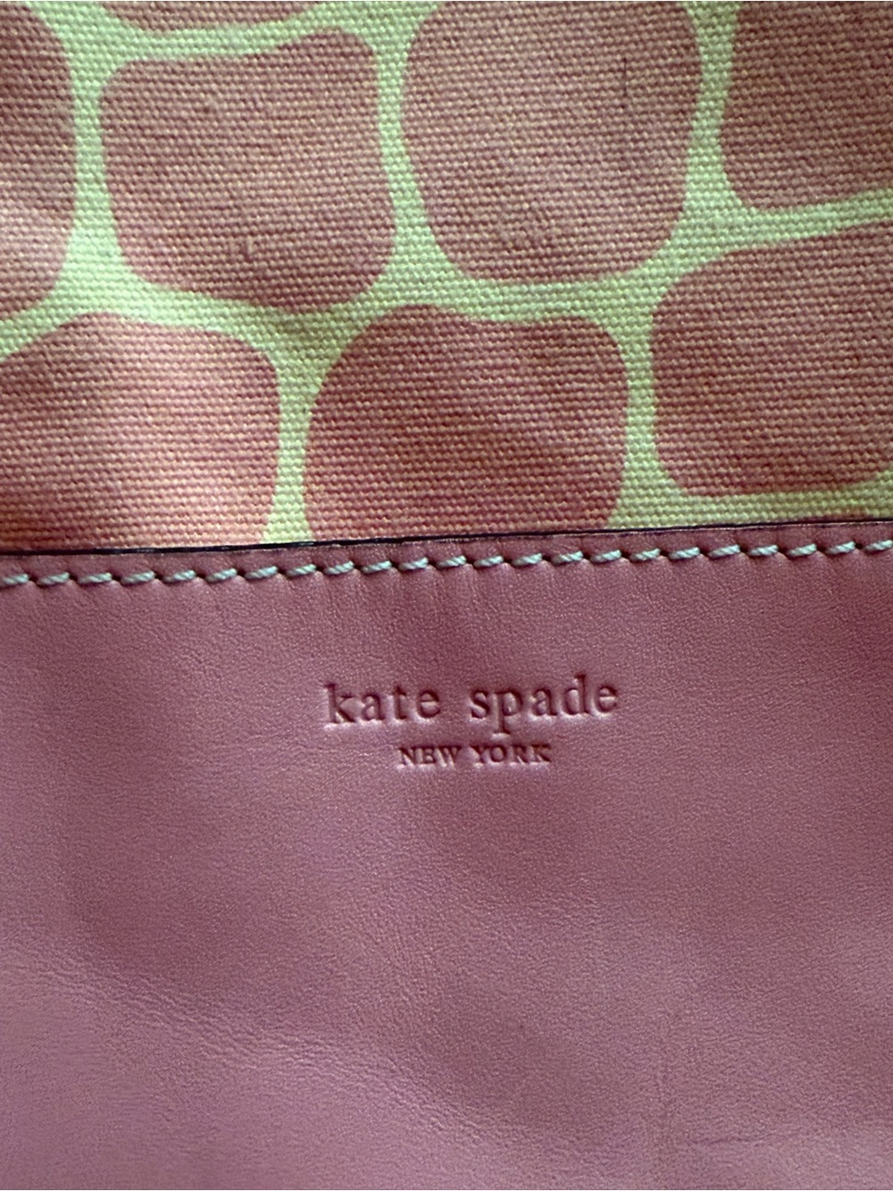 kate spade Pink Patterned Canvas & Leather Tote with Rose Trim - Picture 6 of 11